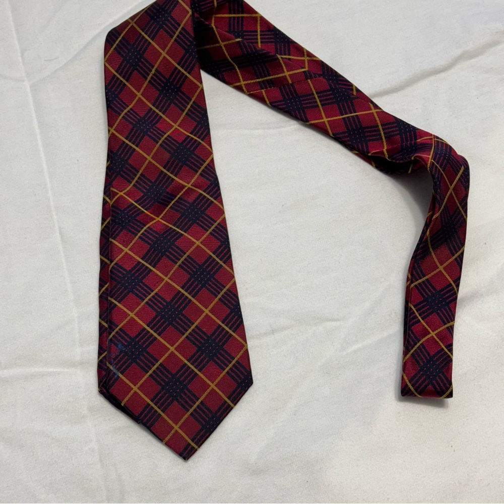 American Living Red and Gold Plaid Tie